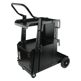 VEVOR Welding Cart, 2-Tier Heavy Duty Welder Cart with Anti-Theft Lockable Cabinet, 265LBS Weight Capacity, 360° Swivel Wheels