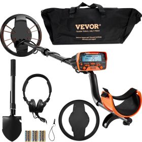 VEVOR Metal Detector for Adults & Kids, 10 Inch Waterproof Search Coil with LCD Display 7 Modes, Adjustable 41''-52'' Aluminum Stem