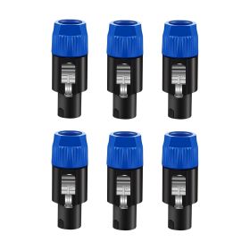 5 Core 4 Pole Speakon Connector 6 Pieces with Twist Lock Audio Jack Male Plug ?Loud Speaker to Amplifier Plug - 4 Conductor Speak-On Cable Adapter Rep