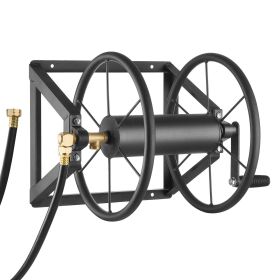 Wall Mounted Garden Hose Reel 200ft 5/8 in Manual Hose Winder Brass Fitting