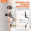 VEVOR Front Door Handle and Deadbolt Set, Matte Black Front Door Lock Set with Interior Knob, Adjustable Hole Spacing Single Cylinder Handleset