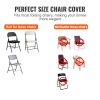 VEVOR White Stretch Spandex Chair Covers - 12 PCS, Folding Kitchen Chairs Cover, Universal Washable Slipcovers Protector, Removable Chair Seat Covers