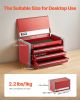 Tool Box 8.6-inch Portable Metal Tool Box 3 Drawers Tool Organizer Red