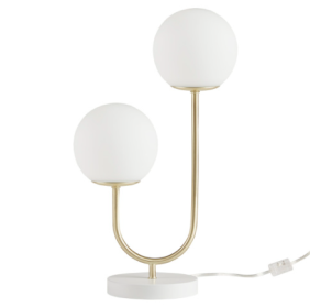 Metal 2-Light Globe Table Lamp (Option: GoldWhite)