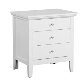 Elegant White Casual Nightstand (Color: White)