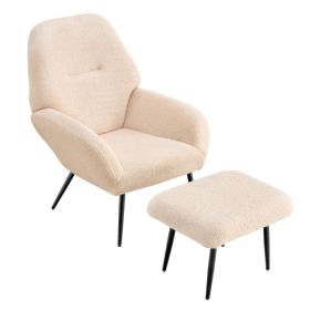 Light Luxury Single Sofa Modern Simple Living Room Balcony Leisure Sofa Chair,white (Color: White)