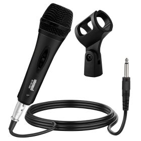 5 CORE Microphone Dynamic Vocal Handheld Mic Cardioid Unidirectional Microfono w On Off Switch + XLR Audio Cable for Singing Karaoke Public Speaking & (Color: Black)