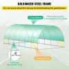 VEVOR Walk-in Tunnel Greenhouse, 20 x 10 x 7 ft Portable Plant Hot House w/ Galvanized Steel Hoops, 3 Top Beams, Diagonal Poles
